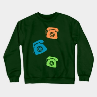 VINTAGE RETRO DESK TELEPHONES BLUE COLOR 60S Crewneck Sweatshirt